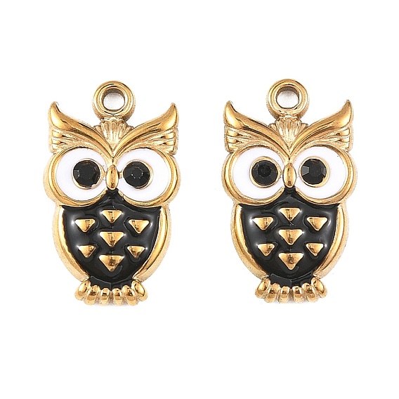 304 нержавеющей стальной эмали подвески, сова прелести, вакуумное покрытие pvd