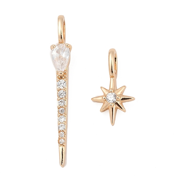 Латунные микро проложить кубического циркония подвески, реальный 18 k позолоченный