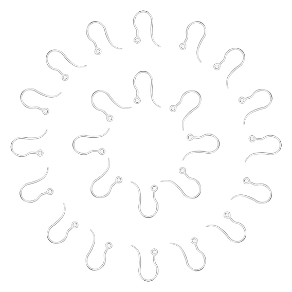 100шт. прозрачные смоляные крючки для сережек, с горизонтальными петлями