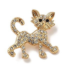 Cute Cat Shape Alloy Crystal Rhinestone Brooches for Backpack Clothes