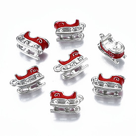 Подвески из эмали и сплава, без кадмия и без свинца, платина, на Рождество, санки