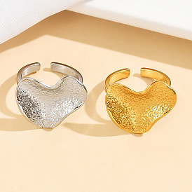 304 открытые кольца-манжеты из нержавеющей стали для женщин, сердце