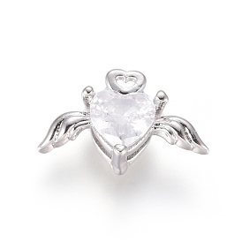 Латунные микро проложить кубического циркония подвески, летать сердце