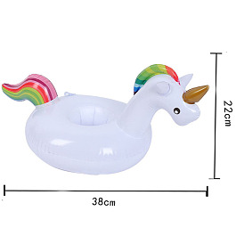 Unicorn Shaped PVC Swim Ring, for Doll Summer Party Accessories Supplies