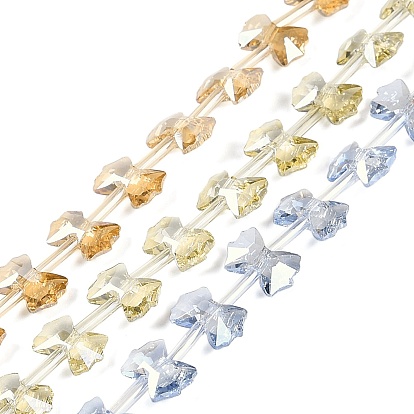 Стеклянные бусины с гальваническим покрытием , с половиным покрытием, бантом