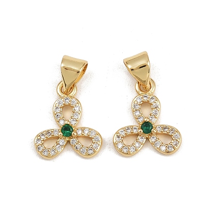 Латунные микро проложить кубического циркония прелести, цветок