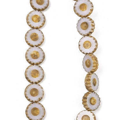 Чешские прессованные стеклянные бусины, маргаритка