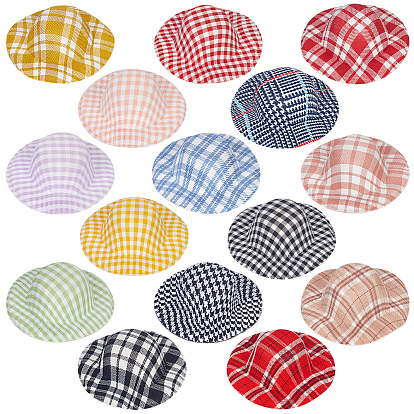 15шт. 15 цвета: полиэстер, ЭВА и бархат, клетчатый узор, шляпка для куклы