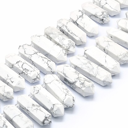 Природные Говлит бисер нитей, граненые, двойное окончание остроконечное / пуля