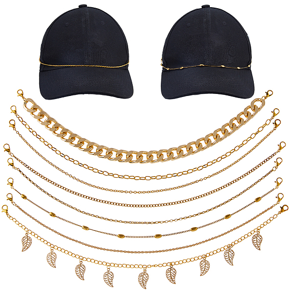 8шт. железные и 304 нержавеющая сталь и алюминиевые цепи цепи для бейсболок, Сплав с застежками когтя омара