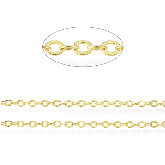 Brass Cable Chains, Soldered, with Spool, Nickel Free