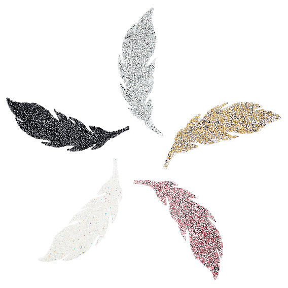 Glitter Hotfix Rhinestone, Hot Melt Adhesive on the Back, Costume Accessories, Leaf