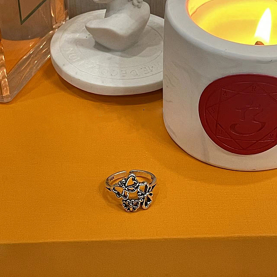 Полые латунные манжеты-кольца в форме бабочки, открытые кольца для женщин