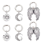 6Pcs 3 Styles Alloy Shoe Charms, with Spring Gate Rings, Boot Shoe Decoration, Antique Silver & Platinum