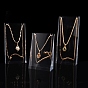 Acrylic Necklace Displays Stands, Frosted, Rectangle