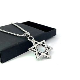 Мужские ожерелья из нержавеющей стали с подвеской в виде звезды Дэвида в стиле хип-хопа для повседневной носки и вечеринок