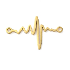 304 Stainless Steel Laser Cut Connector Charms, Electrocardiogram Links