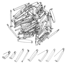 60Pcs 3 Styles 304 Stainless Steel Brooch Pin Back Bar Findings