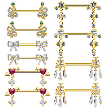 Латунные микропаве кубические циркониевые ниппельные штанги, 316 хирургические штифты из нержавеющей стали