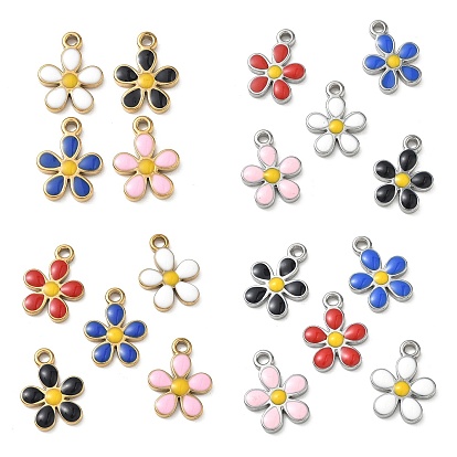 304 нержавеющей стальной эмали подвески, , настоящее 18k позолоченное/цвет нержавеющей стали