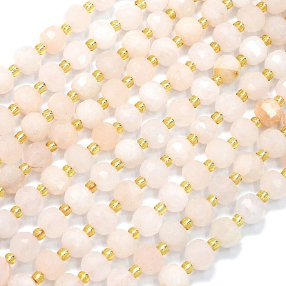 Натуральный розовый авантюрин бисер нитей, с бисером, граненые, фонарь