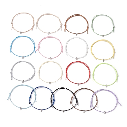 17шт. браслеты из вощеного полиэфирного шнура для мужчин и женщин, с 304 дужками из нержавеющей стали