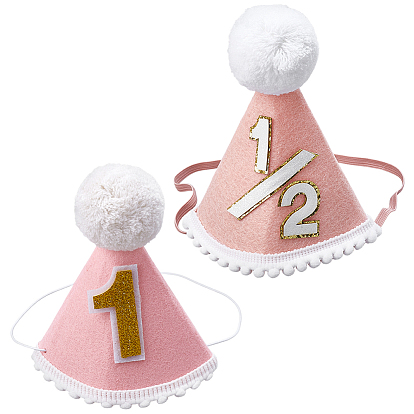 2шт. 2стили: шерстяная фетровая детская шапочка на день рождения для годовалого ребенка