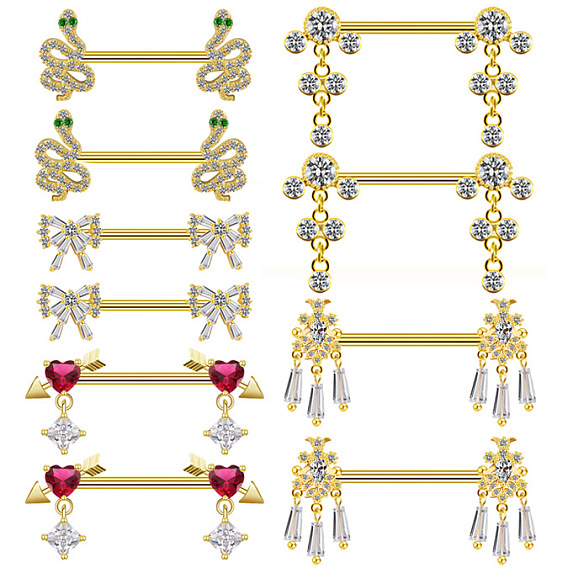 Латунные микропаве кубические циркониевые ниппельные штанги, 316 хирургические штифты из нержавеющей стали