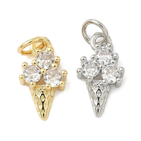 Латунные микро проложить кубического циркония подвески, мороженое прелести, долговечный, без кадмия и без свинца, стойки покрытие, с целью перехода в кольце