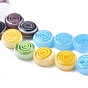 Flat Round Handmade Millefiori Glass Beads Strands, 12x5mm, Hole: 1mm, about 32pcs/strand, 14.1 inch