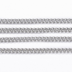 Ion Plating(IP) 304 Stainless Steel Twisted Chains, Curb Chains, Soldered, with Spool
