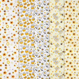 Polycotton Fabric, for Garment Accessories, Bees & Flower Pattern
