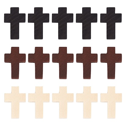 Wood Pendants, Dyed, Cross