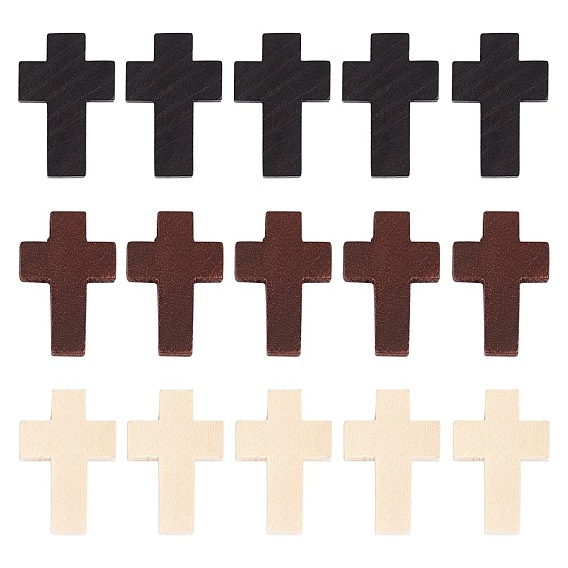Wood Pendants, Dyed, Cross