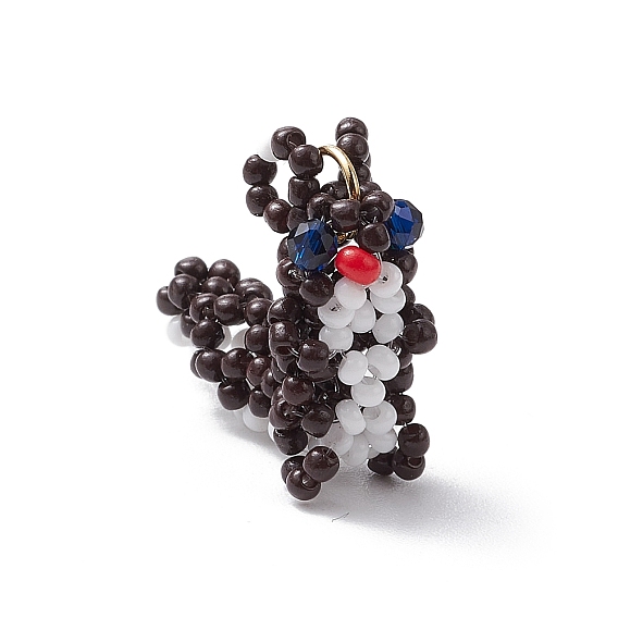 Подвески в виде белки из стеклянного бисера, с синтетическими синими шпинельными бусинами и золотыми 304 кольцами из нержавеющей стали