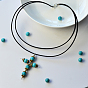 DIY Necklace Kits, Two Tiered Simple Cross Pendant Necklace with Turquoise Beads
