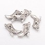 Tibetan Style Alloy Pendant Cabochon Rhinestone Settings, Boot, Lead Free & Cadmium Free, 20x14x4mm, Hole: 1mm, about 374pcs/1000g, Fit for 2mm rhinestone