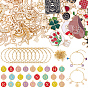 DIY Bracelets Making Kit, Including 10Pcs 304 Stainless Steel Paperclip Chains Bracelets, 96Pcs Alloy Pendants, 200Pcs Brass Open Jump Rings