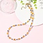 Natural Amber Beads & Cultured Freshwater Pearl Nuggets Beaded Necklaces, Mixed Dyed and Undyed