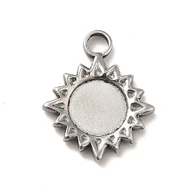304 Stainless Steel Pendant Cabochon Settings, Sun