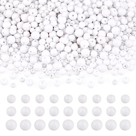 708 шт 3 стили непрозрачные акриловые бусины, круглые
