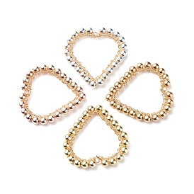 Pendentifs en perles d'hématite synthétiques non magnétiques électrolytiques, avec fil de cuivre enroulé et accessoires en laiton, charme coeur