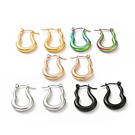 304 Stainless Steel Twist Oval Hoop Earrings for Women