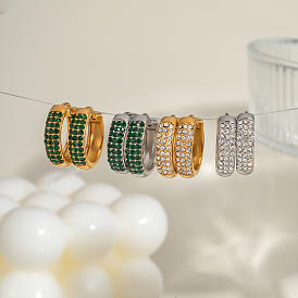 Крюк из нержавеющей стали серьги, с кубического циркония