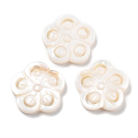 Natural Freshwater Shell Pendants, Flower Charm