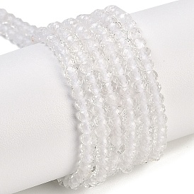 Природных кристаллов кварца бисер нитей, граненые, бусины-рондель из горного хрусталя