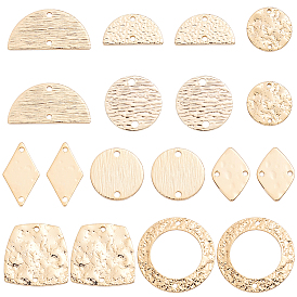 45 pcs 9 styles charmes de connecteur en laiton, réel 18 k plaqué or, plaqué longue durée