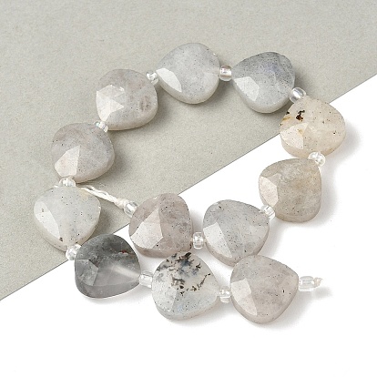 Природные лабрадорита бисер нитей, слеза, граненые, с бисером