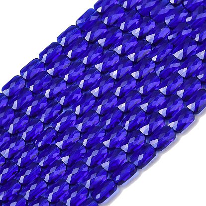 Прозрачные стеклянные бусины, прямоугольные, граненые