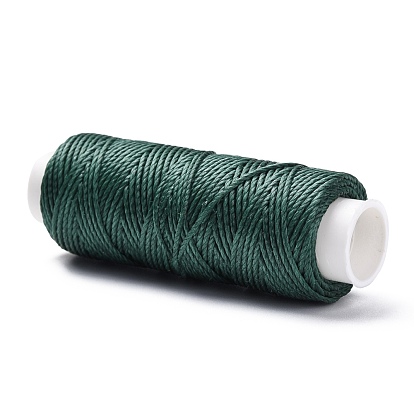 Round Waxed Polyester Twisted Cord, Micro Macrame Cord, for Leather Projects, Bookbinding